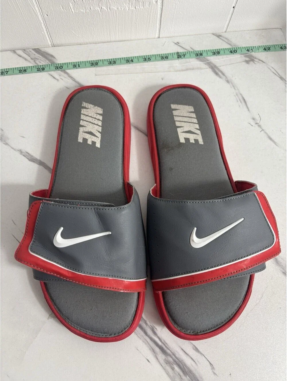 Nike COMFORT Slide 2 Sandals Slides Mens Size 12 Red Gray White 415205 611 Rare